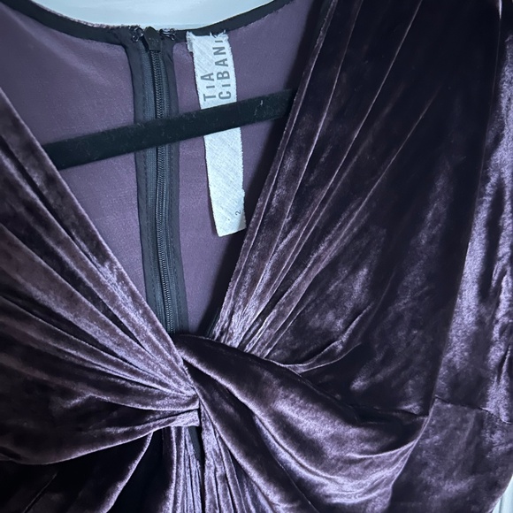 Tia Cibani Italian velvet purple midi dress - Picture 5 of 7